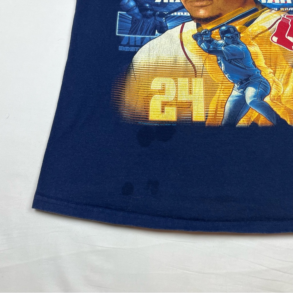Vtg Boston Red Sox Manny Ramirez Mens T-Shirt Medium Y2K 2001 Dark Blue A6 - Picture 5 of 9